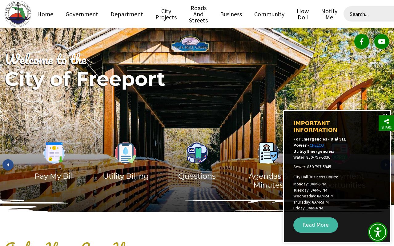 Official City of Freeport Florida homepage for city administrative records