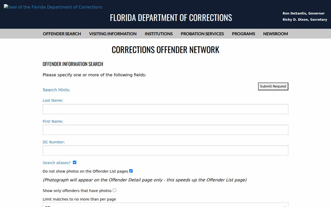 Walton County criminal history Florida corrections search