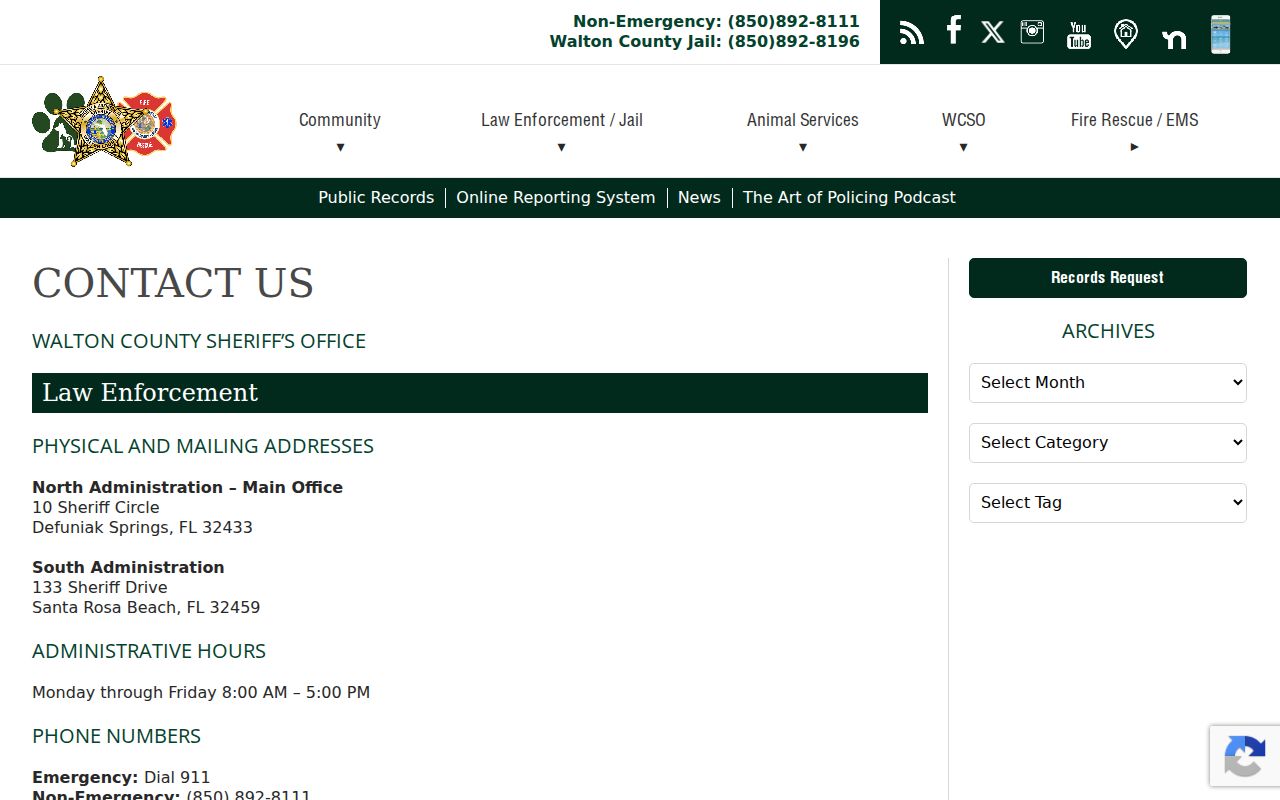 Walton County criminal history office contacts